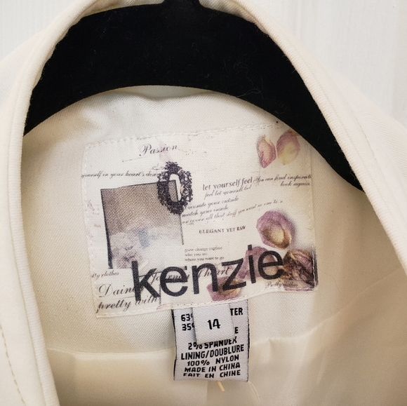 Kenzie, NWT, cropped military style cream color open jacket cardigan, 14 - Picture 8 of 16
